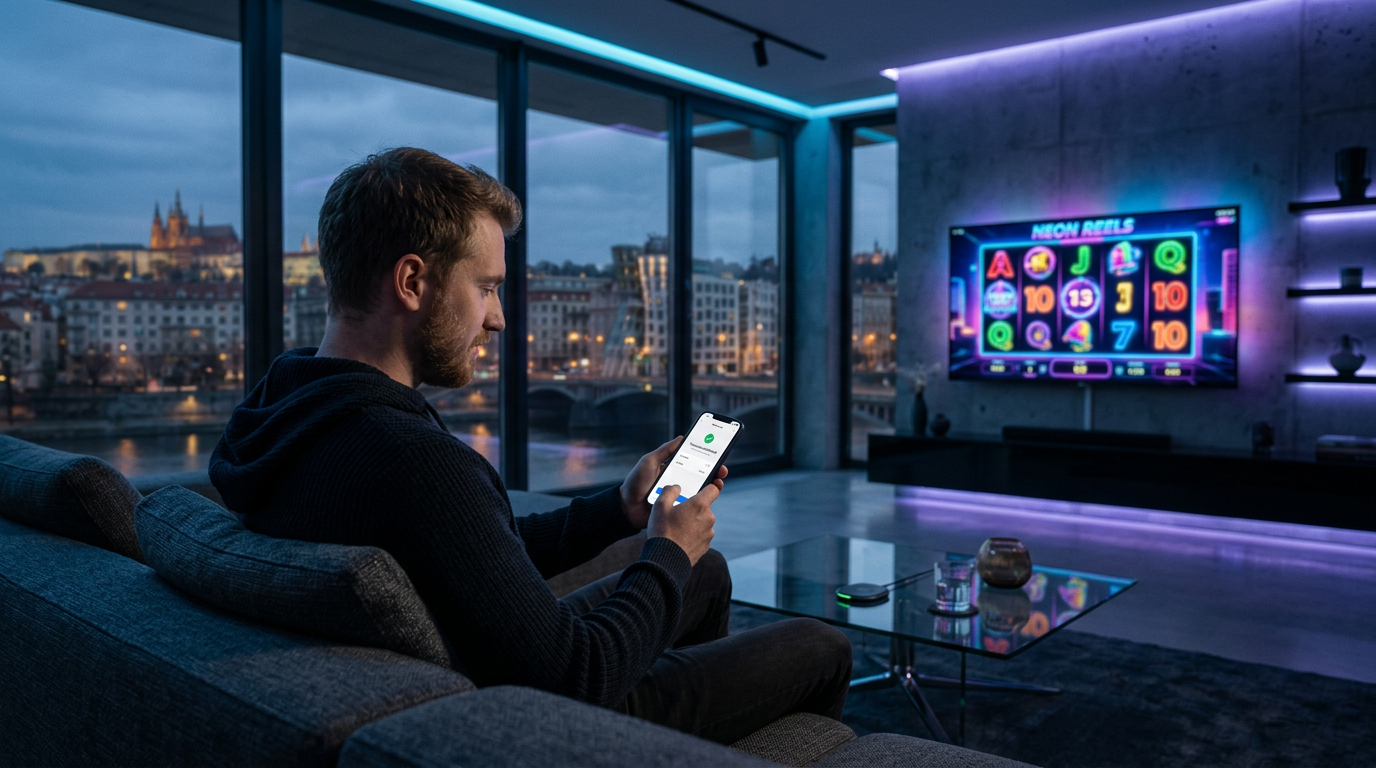 Moderní hráč v Praze využívající Revolut pro bezpečný vklad do online casina v roce 2026